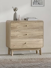 Julian Bowen Beige Ingrid 3 Drawer Chest - Image 1 of 6