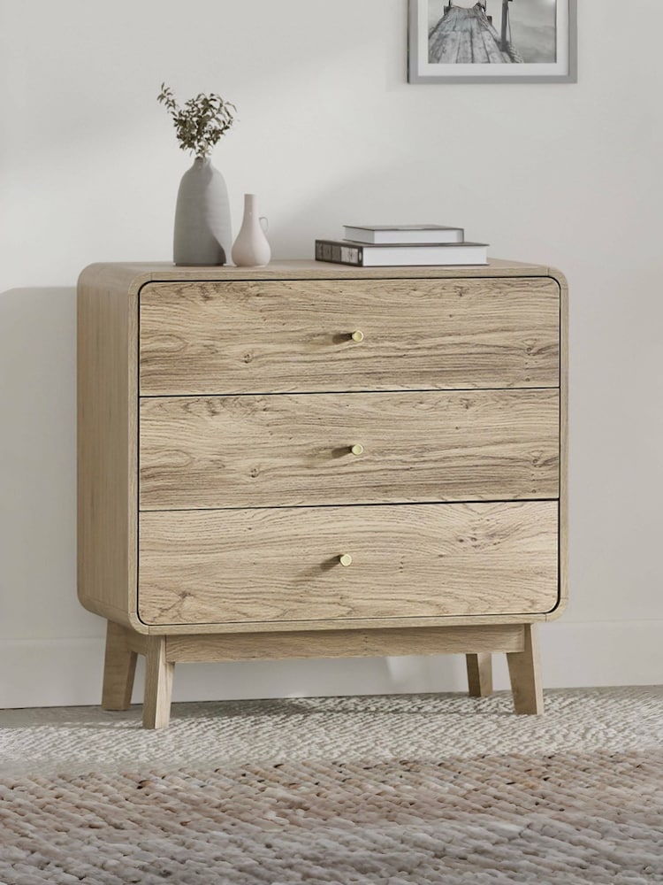 Julian Bowen Beige Ingrid 3 Drawer Chest - Image 1 of 6