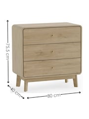 Julian Bowen Beige Ingrid 3 Drawer Chest - Image 4 of 6