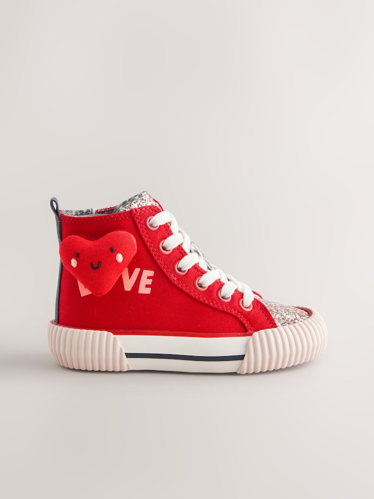 Red Heart Standard Fit (F) High Top Trainers - Image 2 of 5 Red Heart Standard Fit (F) High Top Trainers - Image 2 of 5