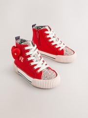 Red Heart Standard Fit (F) High Top Trainers - Image 3 of 7