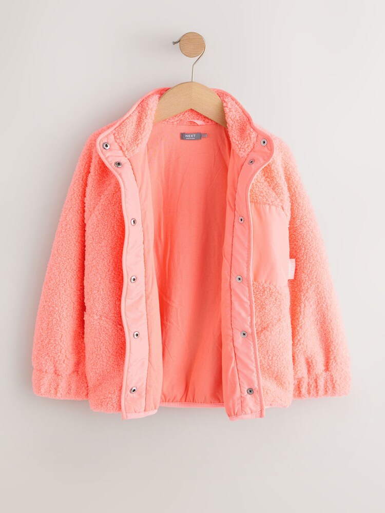 برتقالي مرجاني - Button Up Fleece Jacket (3-16yrs) - صورة 2 من 5 برتقالي مرجاني - Button Up Fleece Jacket (3-16yrs) - صورة 2 من 5