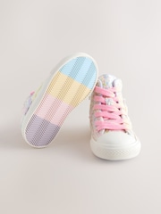 Multi Pastel Glitter Butterfly High Top Trainers - Image 5 of 6