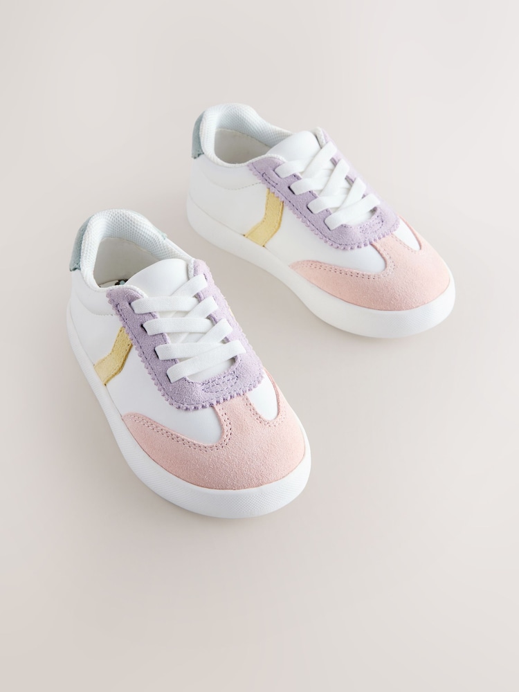 Multi Pastel Elastic Lace Trainers - Image 1 of 5