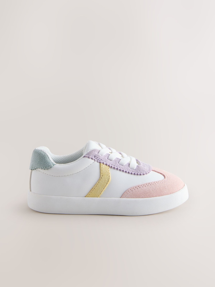 Multi Pastel Elastic Lace Trainers - Image 2 of 5