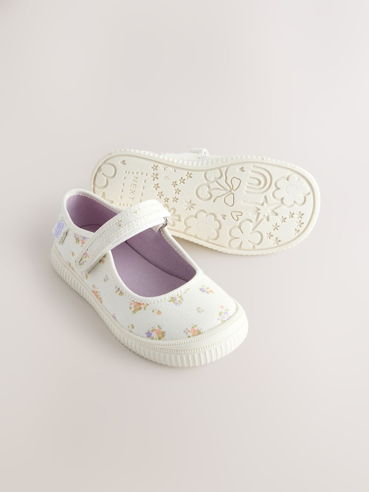Cream Floral Touch Fastening Mary Janes Shoes - Image 2 of 5