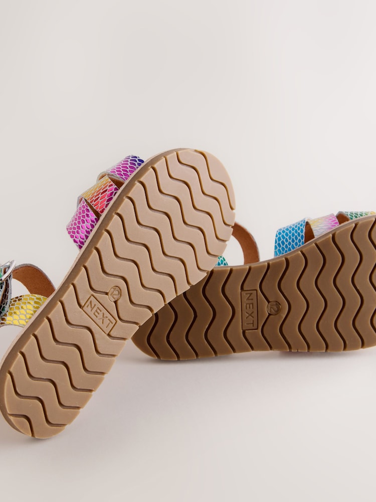 Rainbow Wide Fit (G) Leather Woven Sandals - Image 2 of 5 Rainbow Wide Fit (G) Leather Woven Sandals - Image 2 of 5