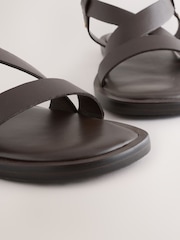 Chocolate Brown Leather Strappy Sandals - Image 4 of 5