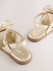 Gold Colour Bow Sandals - Image 2 of 5