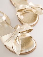 Gold Colour Bow Sandals - Image 3 of 5
