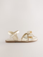 Gold Colour Bow Sandals - Image 4 of 5