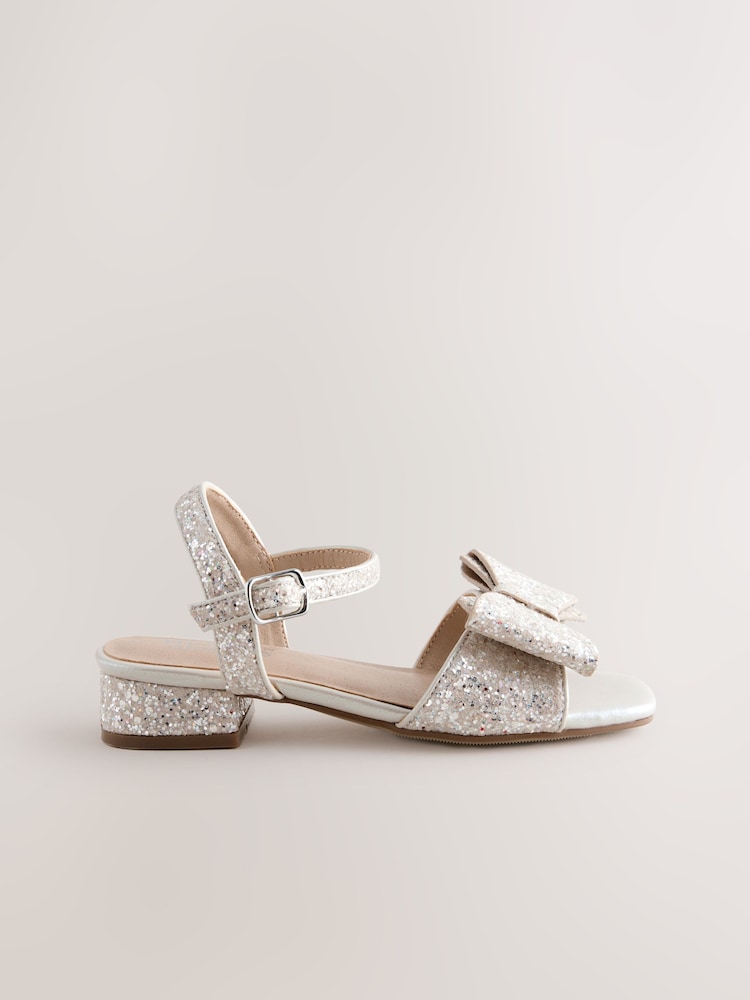 Champagne Gold Bow Heeled Sandals - Image 2 of 6