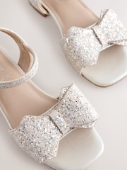 Champagne Gold Bow Heeled Sandals - Image 4 of 6