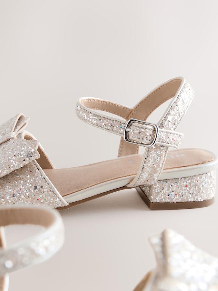 Champagne Gold Bow Heeled Sandals - Image 6 of 6