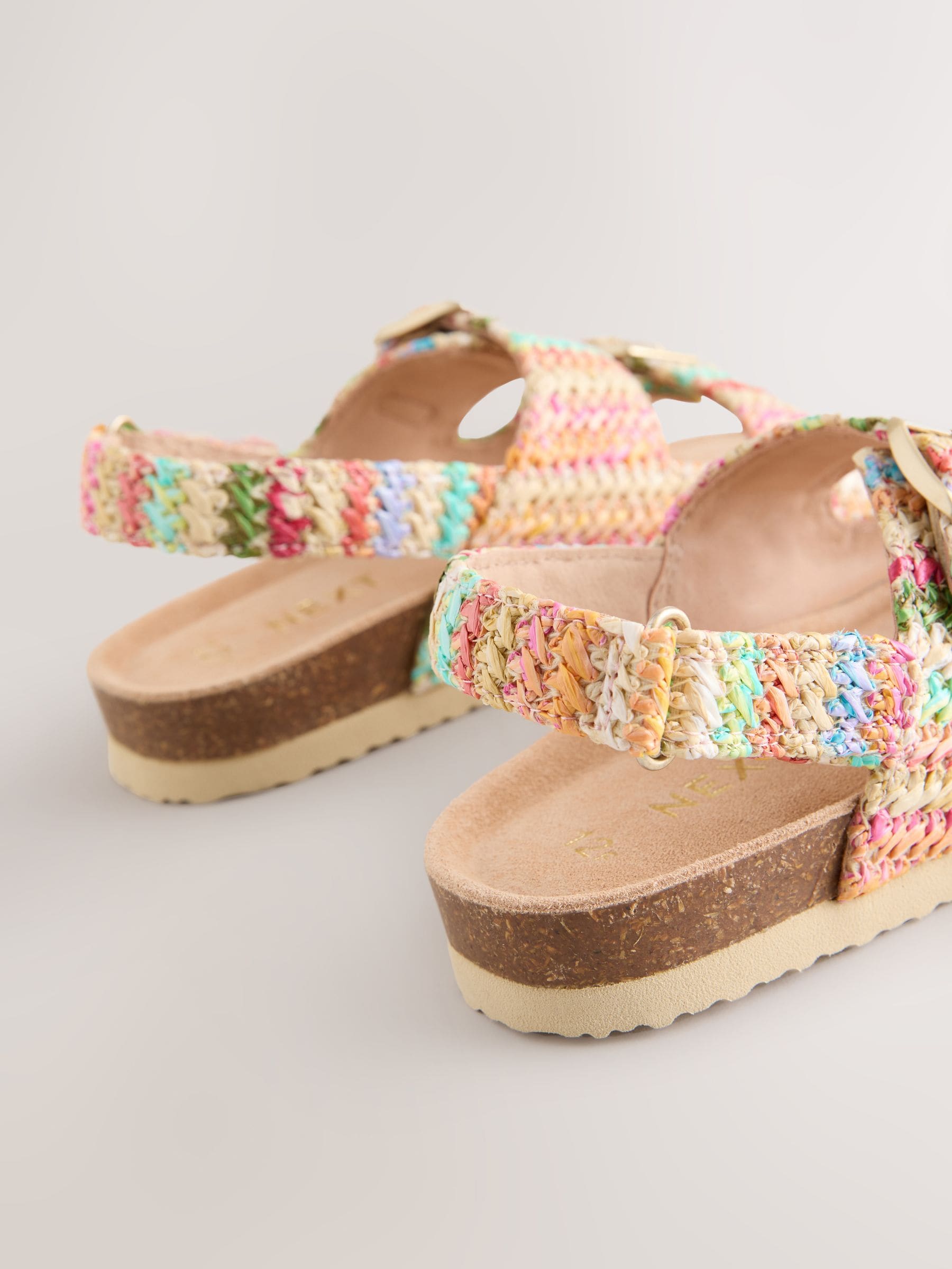 -最終お値下げ-RAINBOW SANDALMOCALOAF 新品未使用 Buy Rainbow Raffia Standard Fit (F) Touch and Close Corkbed