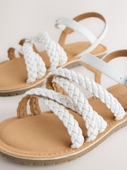 White Plaited Strappy Sandals - Image 3 of 5