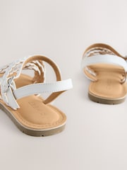 White Plaited Strappy Sandals - Image 4 of 5
