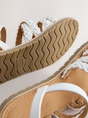 White Plaited Strappy Sandals - Image 5 of 5