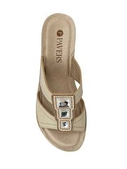 Pavers Gold Extra Cushioned Slip On Wedge Mules - Image 4 of 5