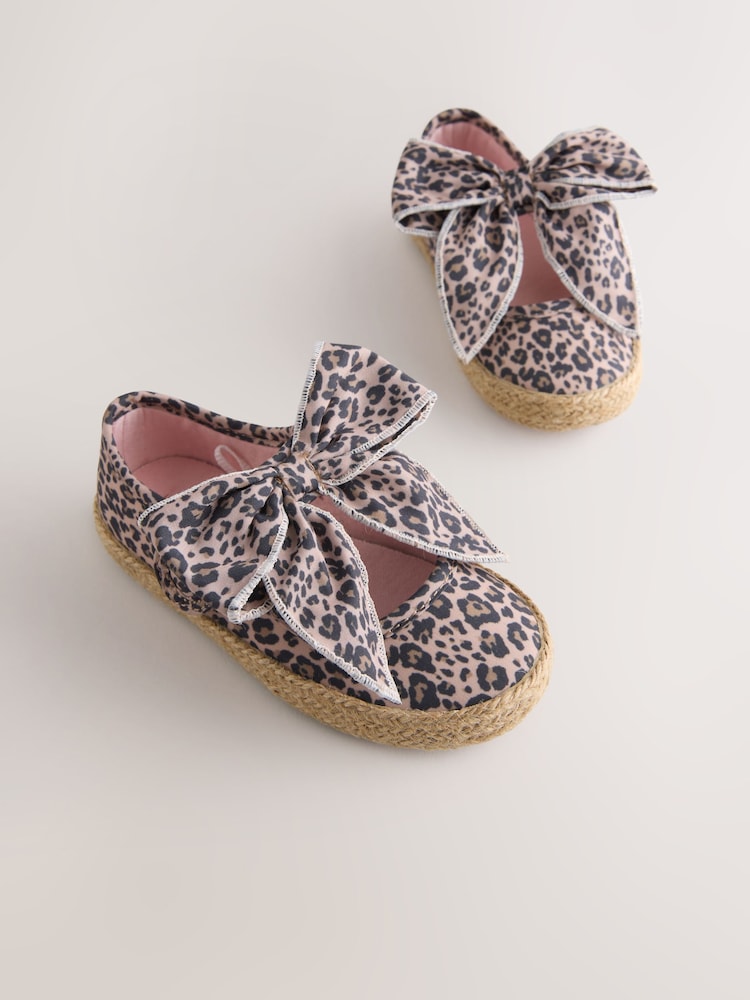 Animal Bow Espadrille Shoes - Image 1 of 5 Animal Bow Espadrille Shoes - Image 1 of 5