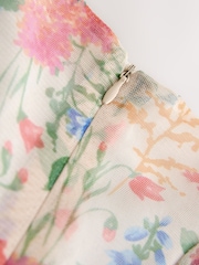 Laura Ashley Multi Elston Garden Printed Mesh Cape Dress - Image 5 of 6