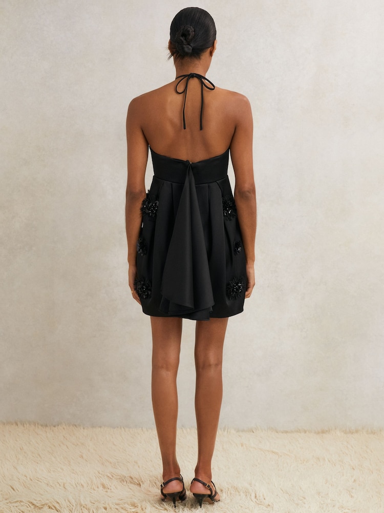 reiss black silk dress Reiss Juno Atelier Embellished Corset Dress