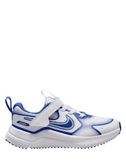 Nike White/Blue Junior Cosmic Running Trainers - Image 1 of 4