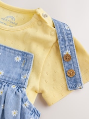 Denim Blue Daisy Dungaree and Bodysuit Baby 2 Piece Set (0mths-3yrs) - Image 5 of 7