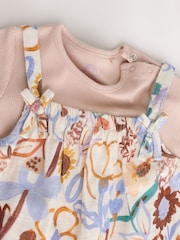 Purple Floral Baby Jersey Dungarees and Bodysuits Set 2 Piece (0mths-3yrs) - Image 5 of 8