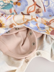 Purple Floral Baby Jersey Dungarees and Bodysuits Set 2 Piece (0mths-3yrs) - Image 8 of 8