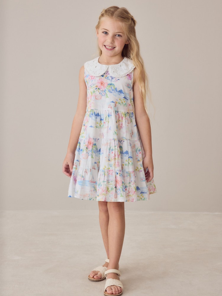 فستان طبقات بياقة من Laura Ashley - Image 1 of 10