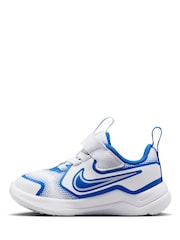 Nike White/Blue Infant Cosmic Running Trainers - Image 3 of 10