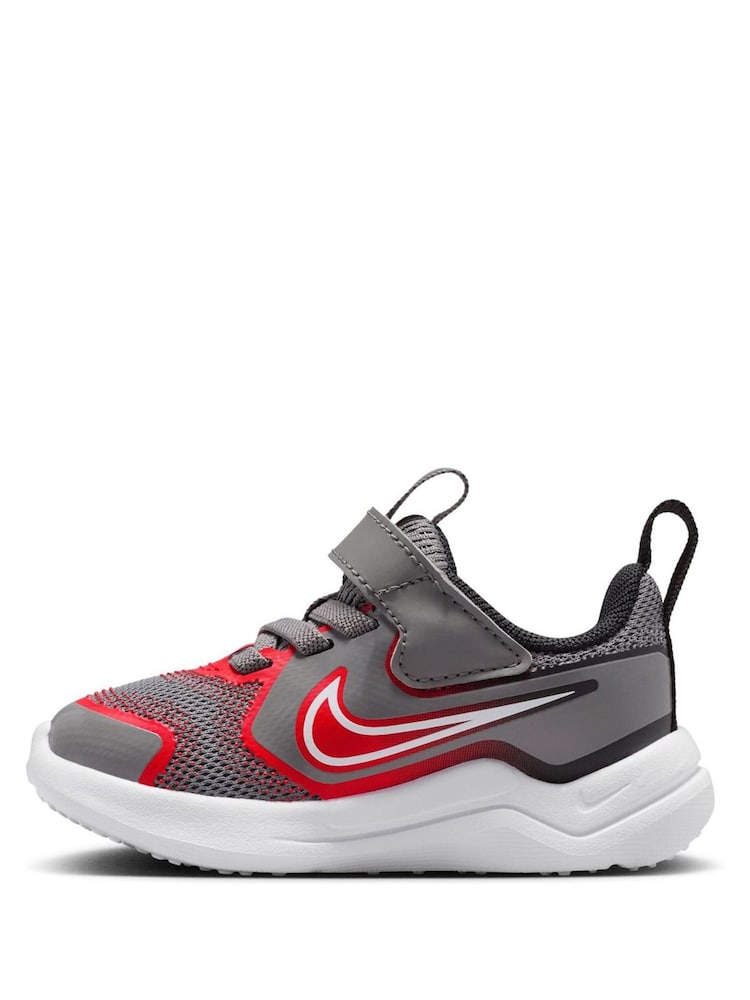 Nike Grey Red Infant Cosmic Running Trainers - Image 2 of 8