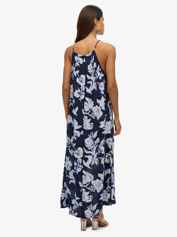 Superdry Blue Beach Cami Maxi Dress - Image 2 of 8 Superdry Blue Beach Cami Maxi Dress - Image 2 of 8