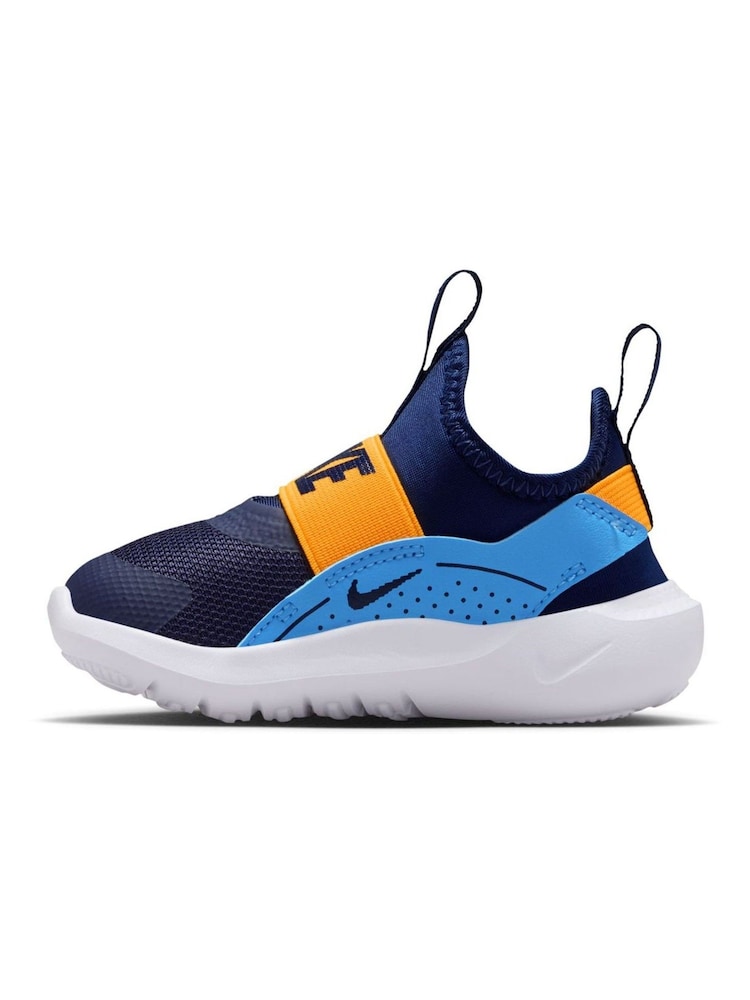Nike Navy Blue and Yellow Infant Flex Runner 4 Trainers - Image 2 of 10 Nike Navy Blue and Yellow Infant Flex Runner 4 Trainers - Image 2 of 10