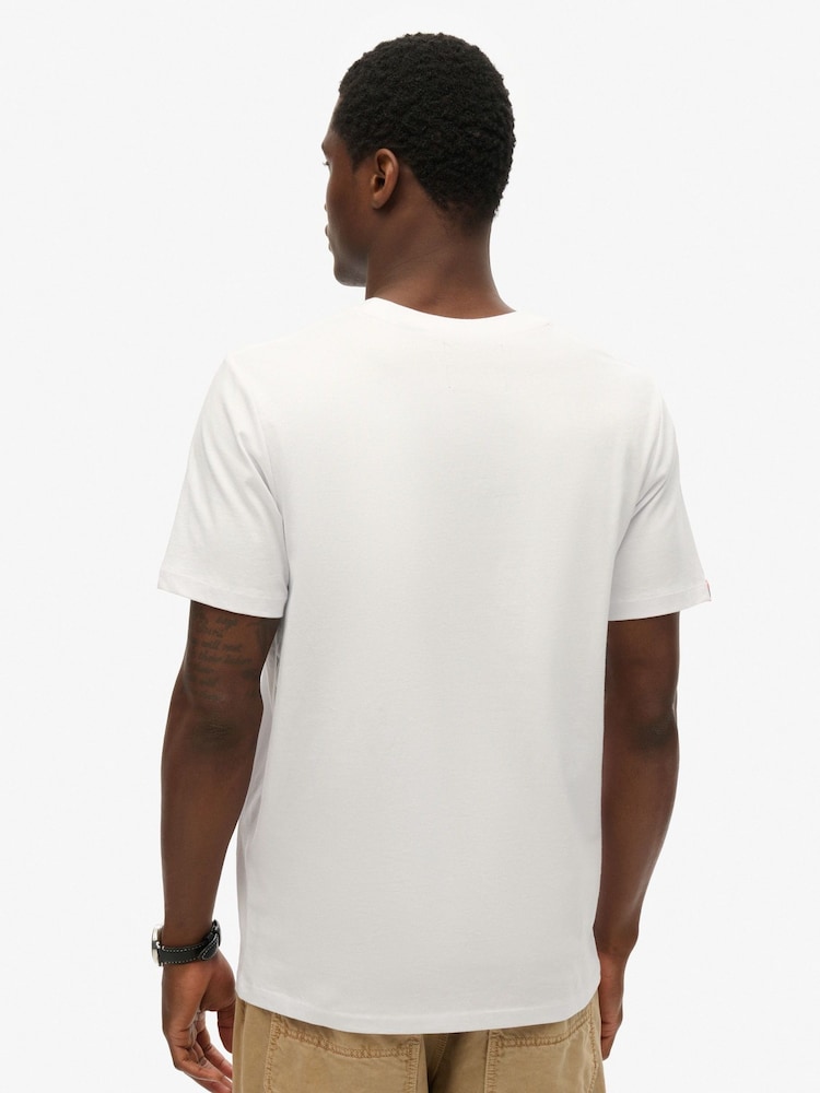 Superdry White Workwear Washed Relaxed T-Shirt - Image 2 of 7 Superdry White Workwear Washed Relaxed T-Shirt - Image 2 of 7