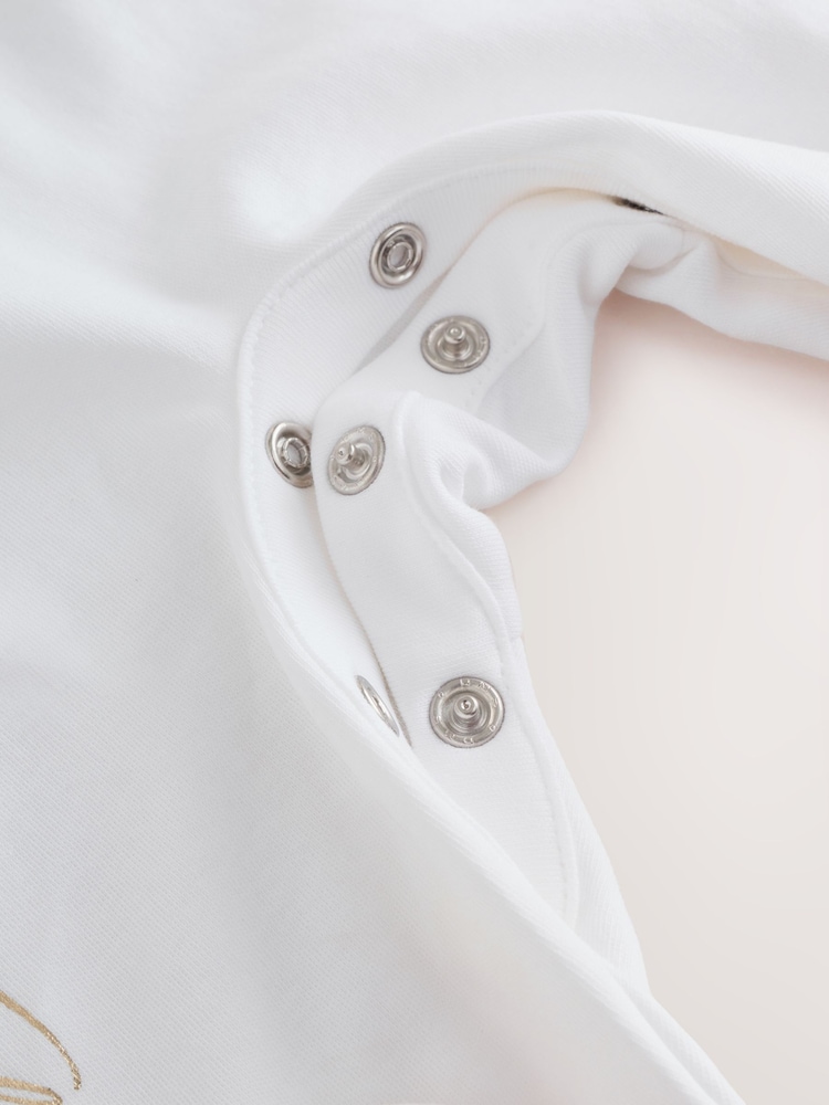 Baker by Ted Baker Flower Placement White Sleepsuit & Hat Set - Image 12 of 12 Baker by Ted Baker Flower Placement White Sleepsuit & Hat Set - Image 12 of 12