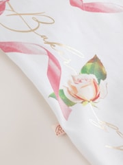 Baker by Ted Baker Flower Placement White Sleepsuit & Hat Set - Image 8 of 12