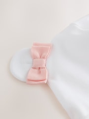 Baker by Ted Baker Flower Placement White Sleepsuit & Hat Set - Image 9 of 12