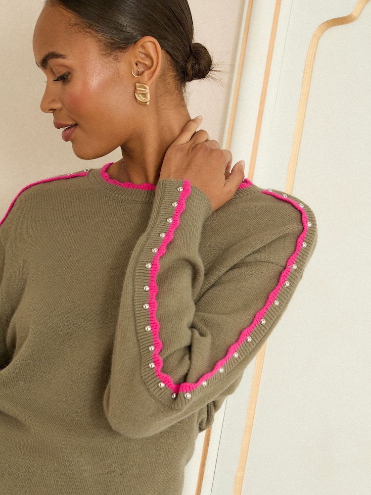 كنزة محبوكة مريحة من Love & Roses - صورة 2 من 4 كنزة محبوكة مريحة من Love & Roses - صورة 2 من 4