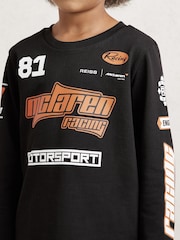 Reiss Black Oval 3-9 yrs McLaren F1 Team Cotton Logo T-Shirt Unisex Fit - Image 3 of 7