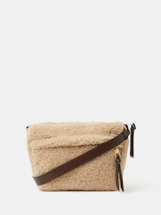 Accessorize Cream Borg Cross-Body Bag - Image 1 of 2