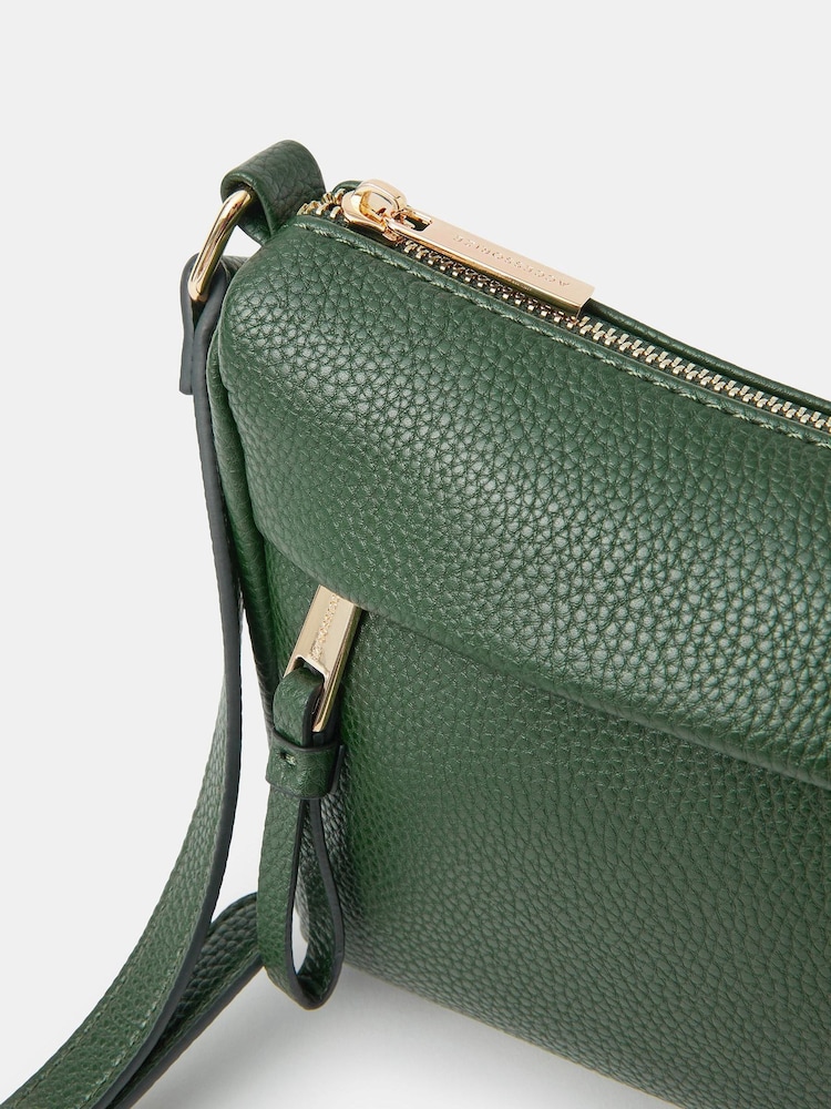 Accessorize Green Zip Front Cross-Body Bag - Image 2 of 2 Accessorize Green Zip Front Cross-Body Bag - Image 2 of 2