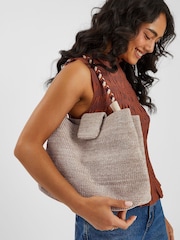 Accessorize Cream Braid Strap Woven Shoulder Bag - Image 3 of 3