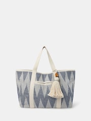 Accessorize Chevron Canvas Beach Bag - Imagem 1 de 2