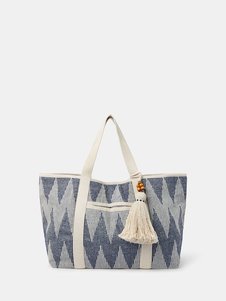 Accessorize Chevron Canvas Beach Bag - Imagem 1 de 2