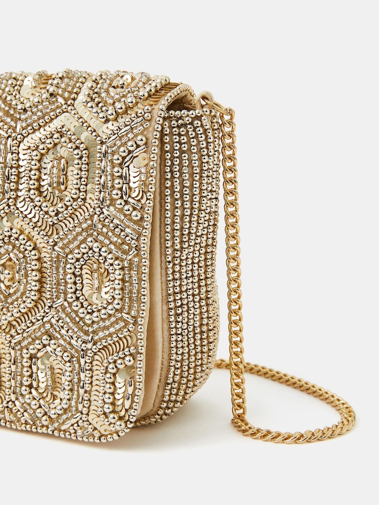 Accessorize Embellished Fold Over Clutch Bag - Imagen 2 de 2