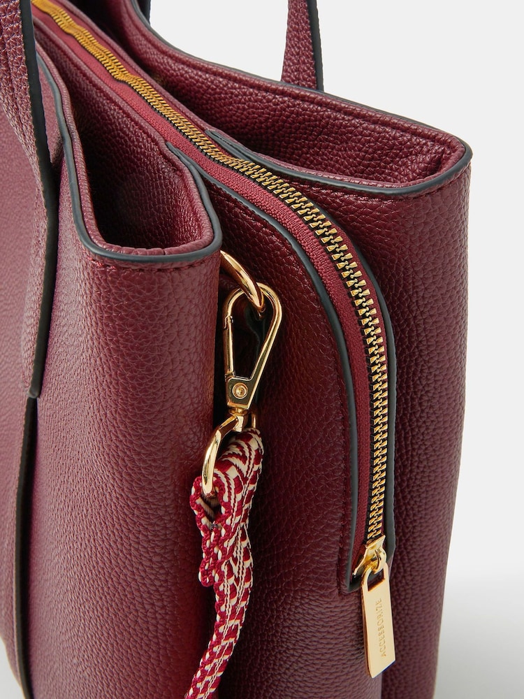 Accessorize Red Webbing Strap Faux Leather Shoulder Bag - Image 2 of 2