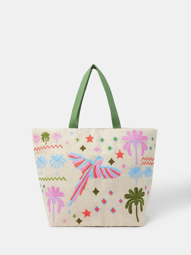 Accessorize Tropical Embroidered Tote Beach Bag - Imagem 1 de 3