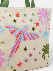 Accessorize Tropical Embroidered Tote Beach Bag - Imagem 2 de 3